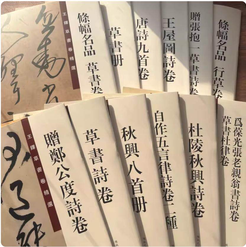 王铎草书经典全集12册中国书法碑帖法帖字帖临摹临习练习墨迹鉴赏草书杜律卷杜律卷杜甫凤林戈未息诗卷赠子房公草书卷书法篆刻书籍
