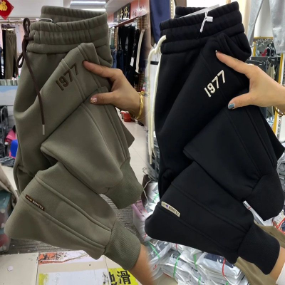 束脚卫裤女秋冬季小个子百搭休闲居家加绒加厚保暖睡裤运动哈伦裤