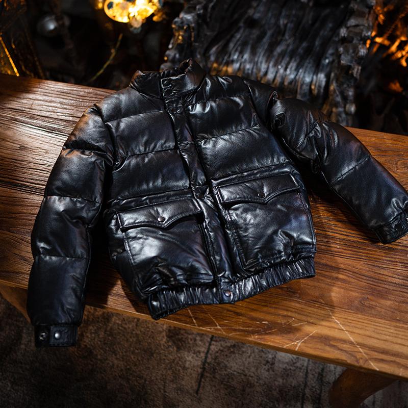 羽绒莫臣保暖立领短款