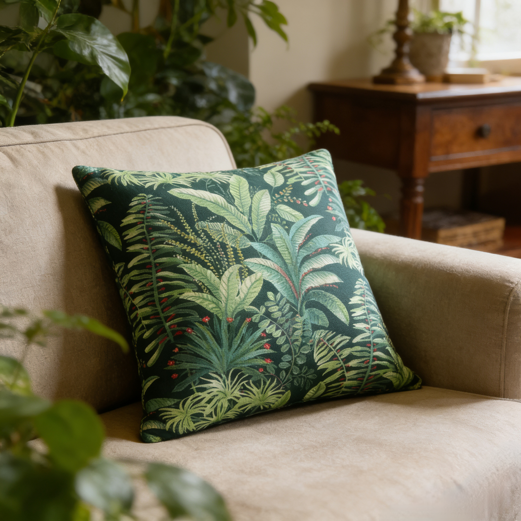 美式法式自然风乡村田园雨林花鸟仿棉麻数码印花靠垫抱枕腰枕,居家布艺,靠垫/抱枕,淘宝优惠券,粉丝福利购,淘宝优惠卷