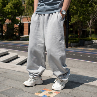 春秋大码休闲裤宽松直筒cityboy运动卫裤加肥加大毛圈棉肥佬长裤