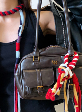 千禧辣妹风编织围巾腰链绑包装饰