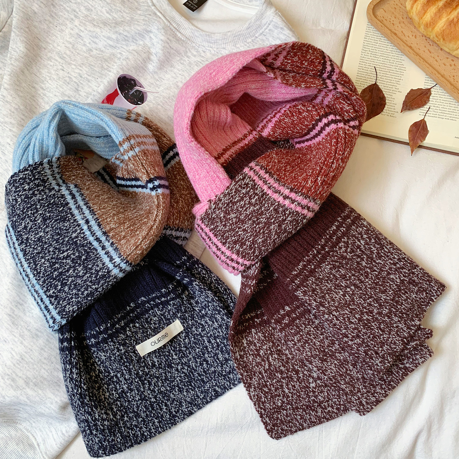 秋冬季保暖百搭针织围巾围脖女