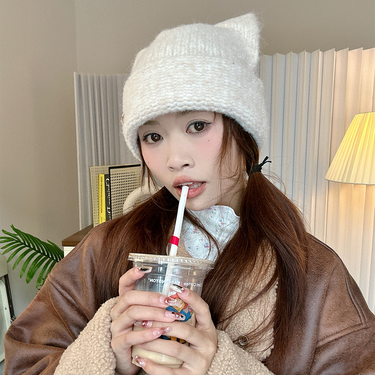 包头帽女生甜美可爱冬季