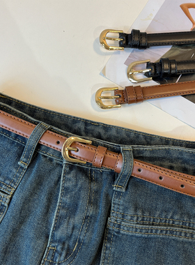 皮带女ins风夏季韩版百搭配西装牛仔裤新款细腰带简约针扣装饰潮