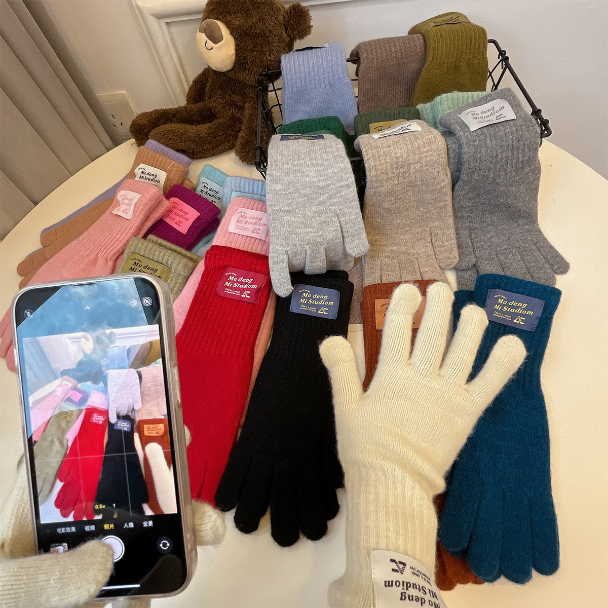 韩国时尚贴标长款针织手套露指可触屏女秋冬五指保暖百搭防风防寒,服饰配件/皮带/帽子/围巾,手套,淘宝优惠券,粉丝福利购,淘宝优惠卷