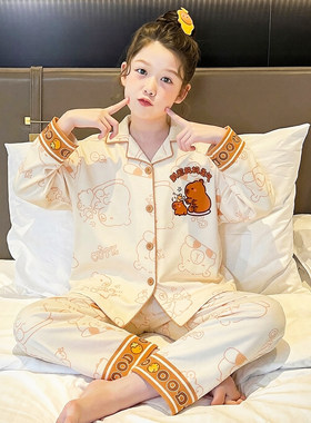 儿童睡衣女孩纯棉长袖春秋家居服