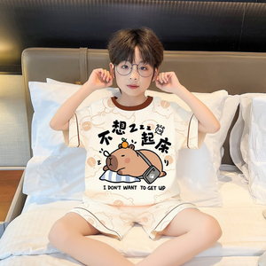 儿童睡衣男孩夏季纯棉男童家居服