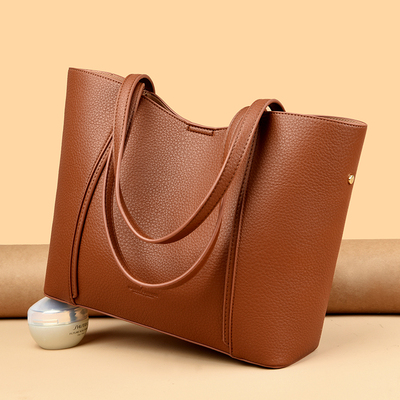 袋鼠品牌真皮女包大容量托特包