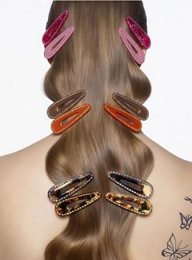 KATYA水钻发夹网红高档发卡侧边刘海夹子一字鸭嘴夹碎发顶夹头饰