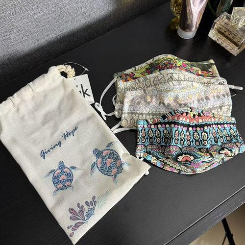 四件包邮 出口25刀！口罩五件套 附精美抽绳袋 御寒防晒防风美观