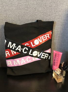 四件包邮瑕疵 超值欧美MAC黑色帆布购物袋书包书袋环保包结实实用