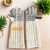 五指加长烤箱微波炉耐高温防烫耐磨隔热加厚劳保防护工业烘培手套