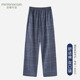 男纯棉春秋季 夏天空调裤 薄款 芬腾可安睡裤 大码 长裤 全棉格子家居裤