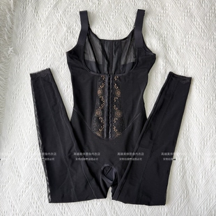 美容院锗网无袖 连体塑身衣开裆强压收腹提臀美腿产后塑形体雕 长裤