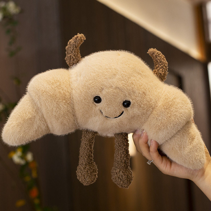 可爱牛角包靠垫抱枕公仔卡通毛绒玩具ins风面包创意毛绒玩偶家居,居家布艺,抱枕被,淘宝优惠券,粉丝福利购,淘宝优惠卷