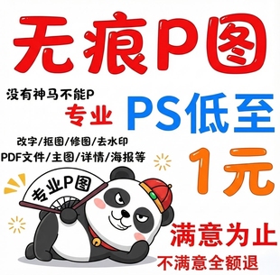 ps无痕修图改图专业p图证件照改文字PDF抠图在线做图去水印精修