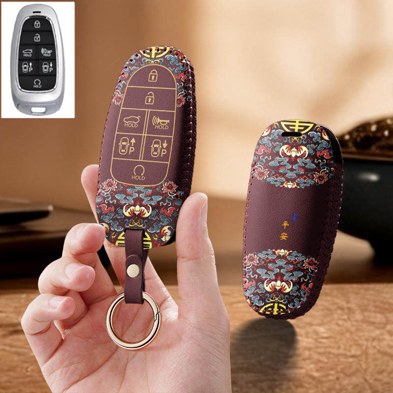 适用现代新途胜艾尼氪LIONIQ5跨境汽车钥匙套遥控包保护套男扣壳