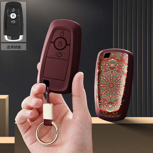 适用福特锐界plusEvos探险者2023款汽车钥匙套保护套包壳扣高级福