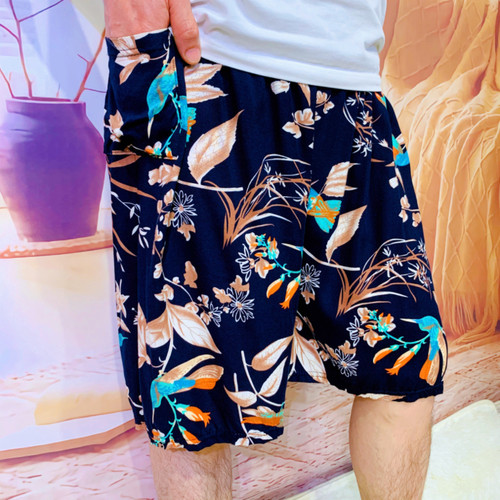 男士棉绸宽松家居外穿时尚五分裤