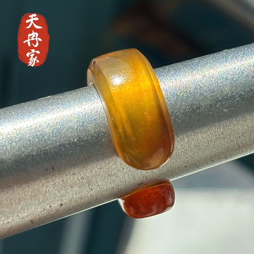 天然原矿琥珀矿珀开口指环原矿无优化手工精工接受定制假一罚十