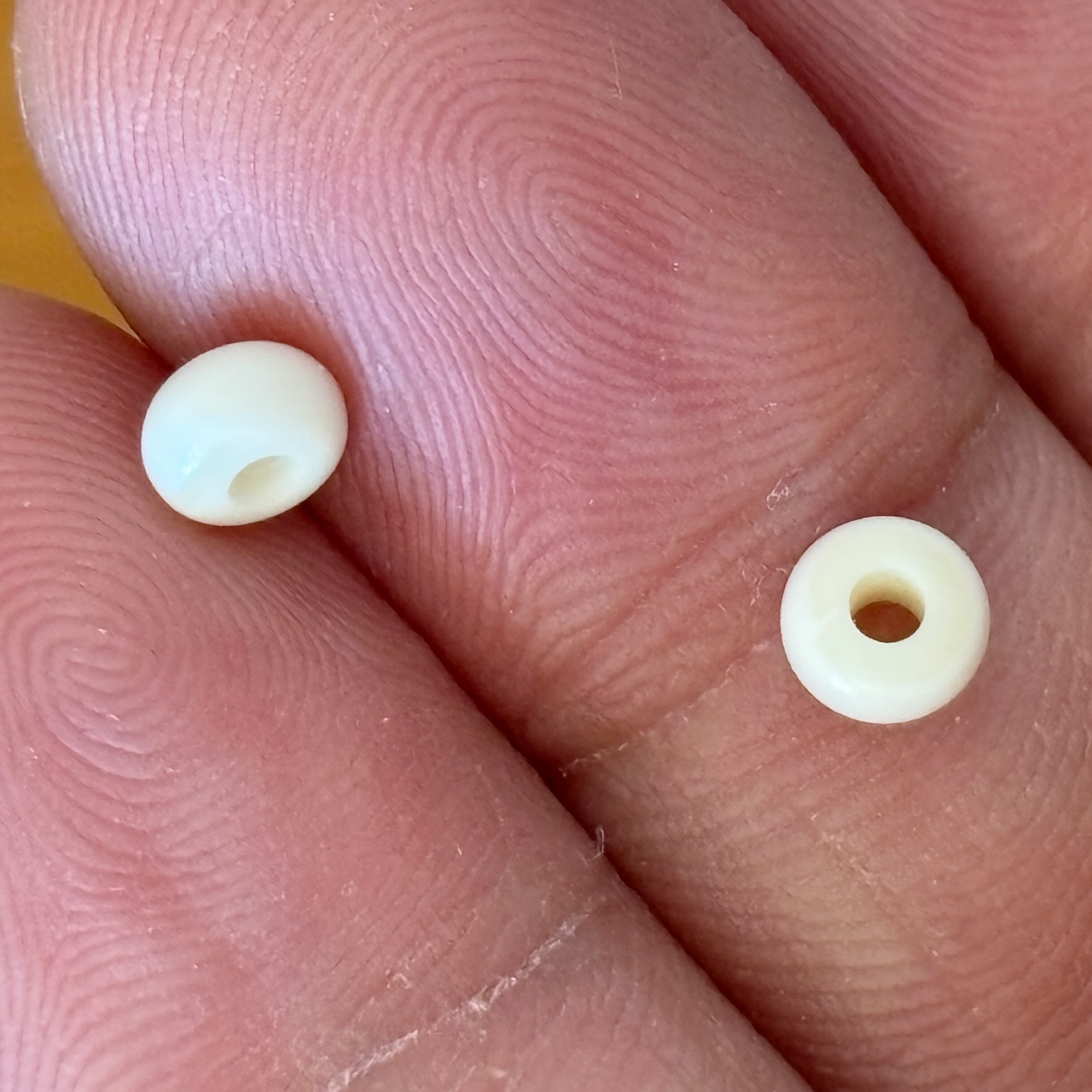 天然俄料白蜜蜡瓷白白花蜡5毫米手工隔片垫片全品原矿无优化