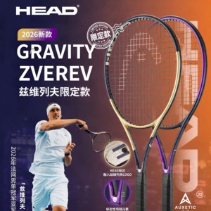 HEAD海德2026新款兹维列夫碳纤维网球拍紫金色GRAVITY单人专业拍