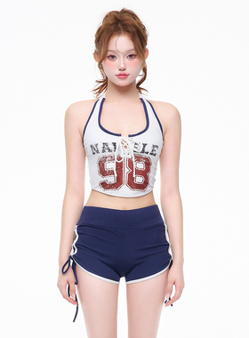 泳衣女分体保守三件套挂脖修身显瘦运动学生ins少女辣妹装泡温泉