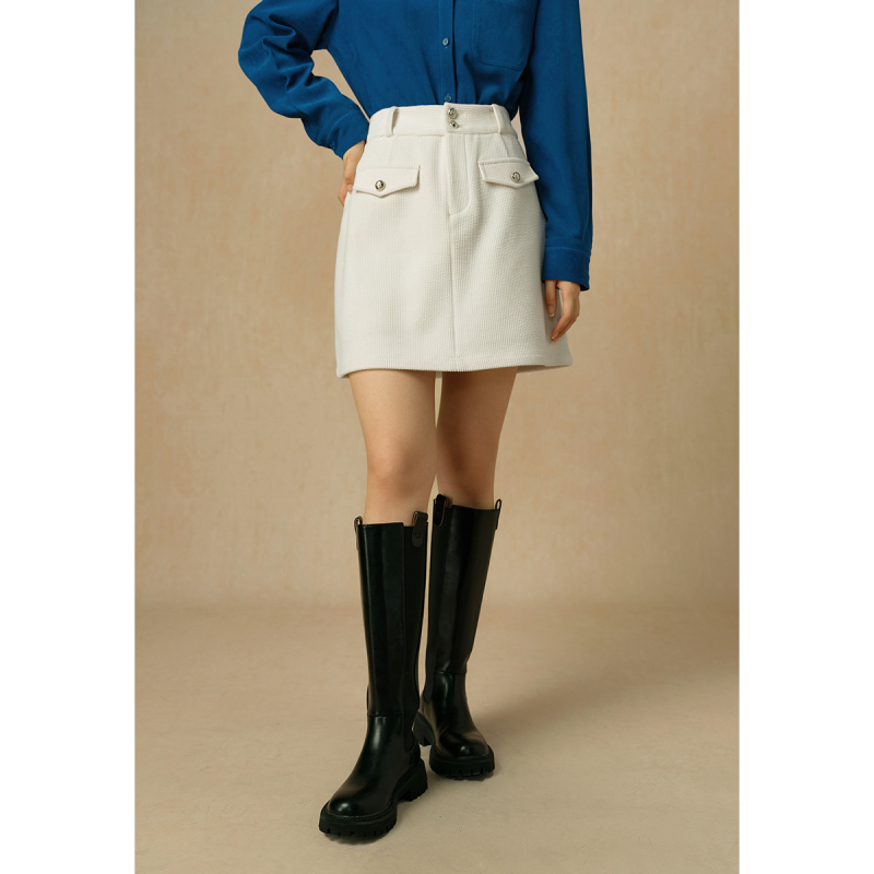 独束大码灯芯绒半身裙秋季微胖mm显瘦短裙设计款A字裙