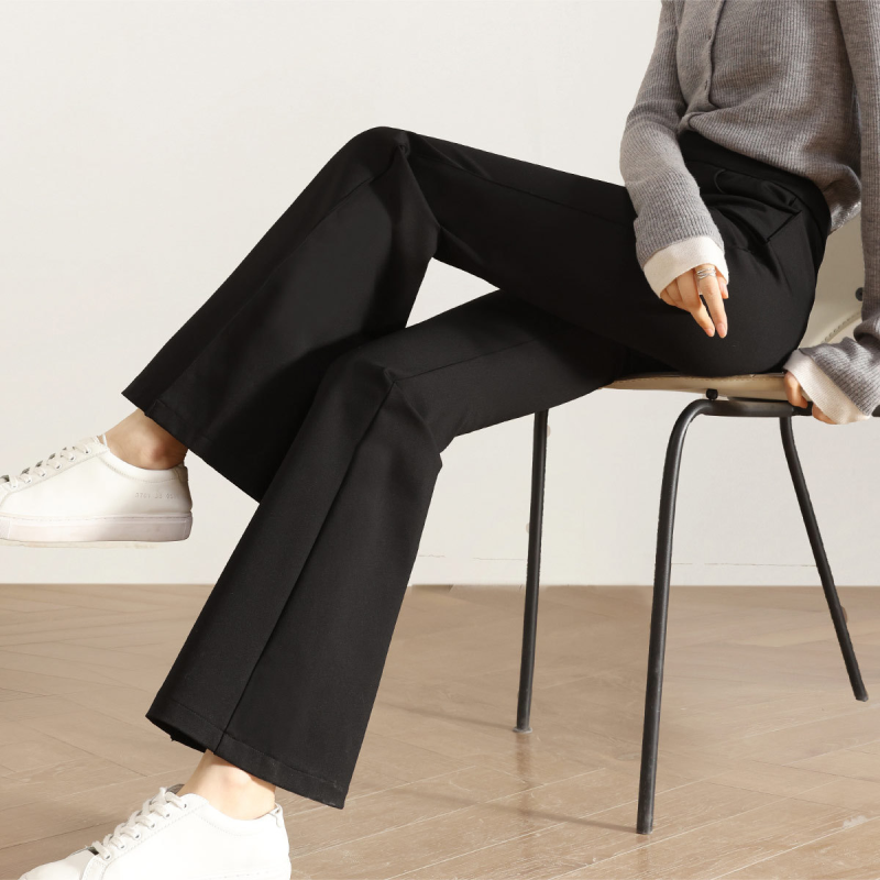 嬉皮少女舒芙蕾裤2025秋新款美腿休闲裤弹力显瘦拖地超模喇叭裤女