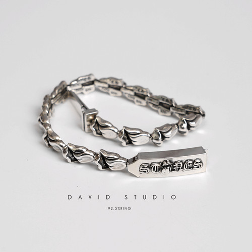 情侣手链david全手工滚石款百搭