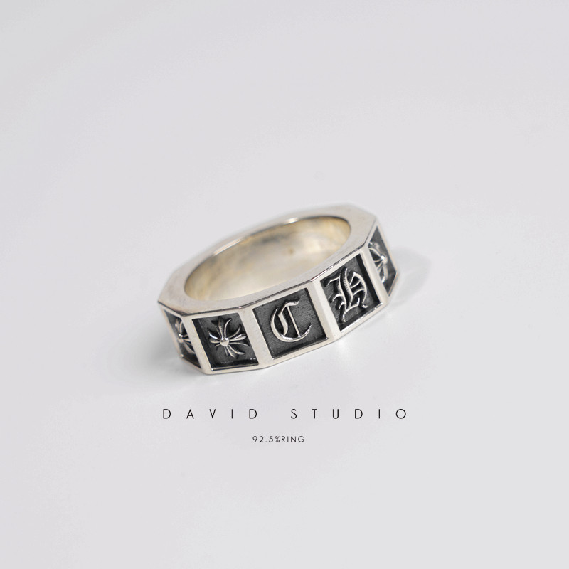 david全手工925纯银ins情侣戒指图片
