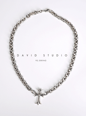 david925纯银十字架项链