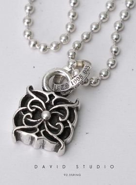 纯银做旧细圆珠项链男女同款