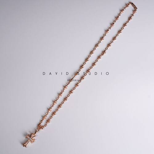 david全手工22k十字架男款毛衣链