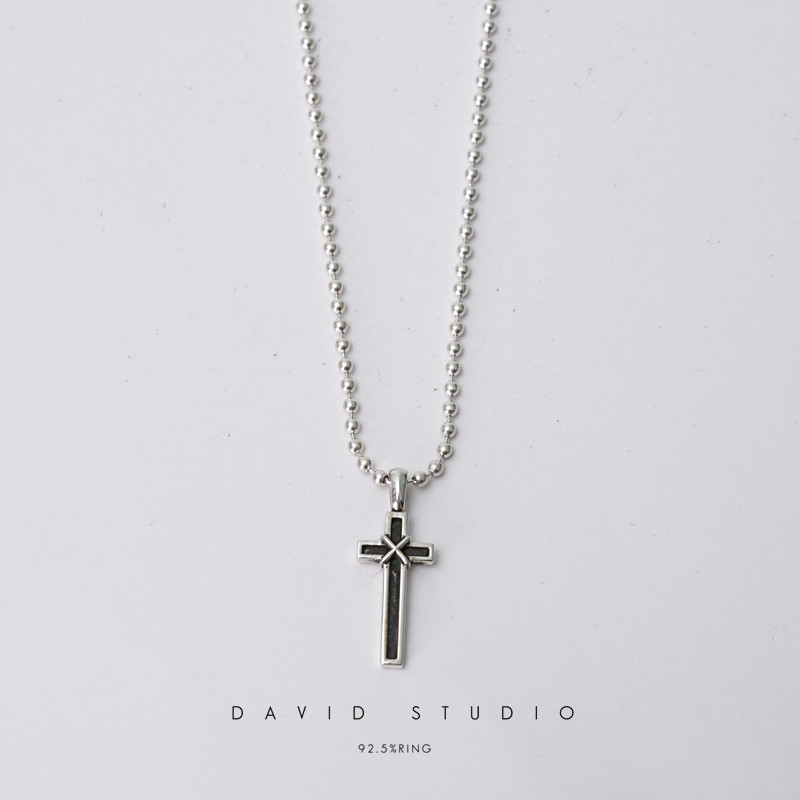 davidstudio925纯银十字架吊坠图片
