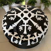 david 定制镭射十字架手工黑白配饰意大利头层牛皮真皮懒人沙发