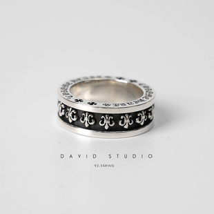 ring 做旧复古戒指silver 新David studios925纯银童军花船锚经典