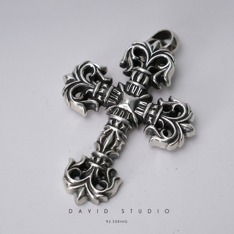 davidstudio925纯银做旧吊坠图片