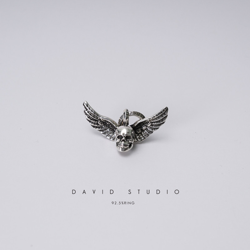 davidstudio925纯银骷髅头吊坠图片