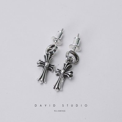 gd十字架情侣朋克风耳钉男女同款