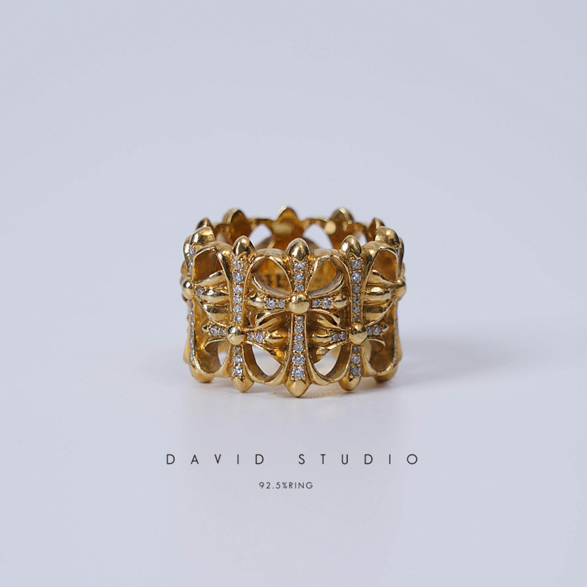 碎钻情侣十字架戒指Davidstudio图片