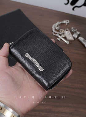 意大利进口头层牛皮短款拉链卡包零钱包潮流情侣卡套卡片夹