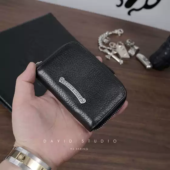 Italian Imported First-Layer Cowhide Short Zipper Card Holder Coin Purse Trendy Couple Card Case Card Holder