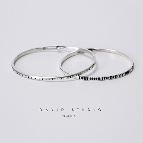 david纯银手工简约手镯手环小众