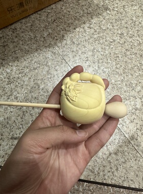 黄杨木雕莲花木鱼小法器随身携带实木迷你打击乐器静心摆件手把件