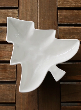 2个装欧洲风格白色陶瓷工艺创意圣诞树餐碗 会所家居水果碗 瑕疵