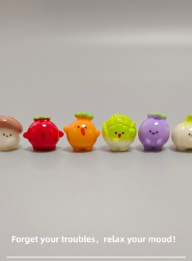 E加1 微景观创意可爱蔬菜团子公仔萌粒小摆件 园艺盆栽diy装饰品