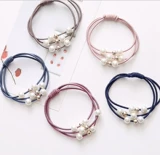 Черная свежая милая резинка для волос из жемчуга для взрослых, аксессуар для волос, простой и элегантный дизайн