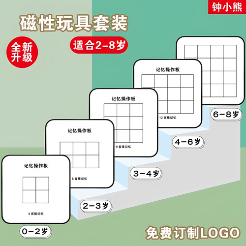 钟小熊全脑开发磁性九宫格闪卡